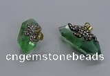 NGP3577 12*40mm - 15*45mm faceted nuggets green fluorite pendants