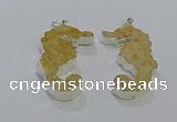 NGP3663 22*58mm - 25*55mm seahorse fossil coral pendants