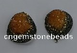 NGP3675 35*45mm teardrop plated druzy agate pendants wholesale