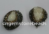 NGP3684 35*45mm freeform plated druzy agate pendants wholesale