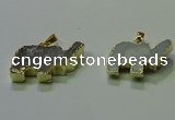 NGP3696 18*30mm - 22*35mm elephant druzy agate gemstone pendants