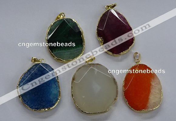 NGP3733 30*40mm - 35*45mm freeform agate gemstone pendants