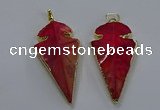 NGP3803 25*50mm - 28*55mm arrowhead agate gemstone pendants