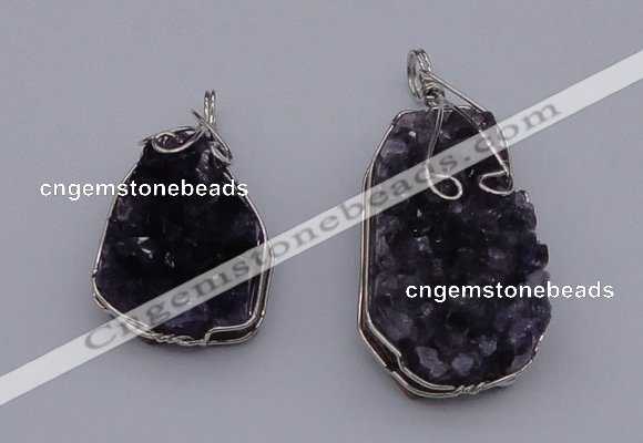 NGP4072 25*30mm – 30*40mm freeform amethyst gemstone pendants