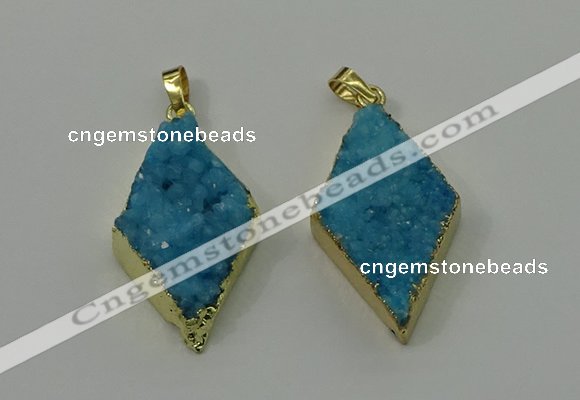 NGP4077 25*35mm - 28*40mm diamond druzy quartz pendants