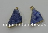 NGP4106 22*35mm - 24*40mm triangle druzy quartz pendants wholesale