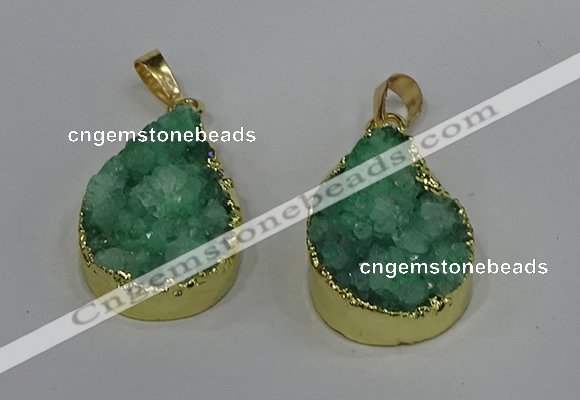 NGP4197 18*25mm - 18*28mm flat teardrop druzy quartz pendants