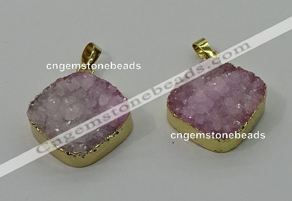 NGP4214 20mm - 22mm diamond druzy quartz pendants wholesale