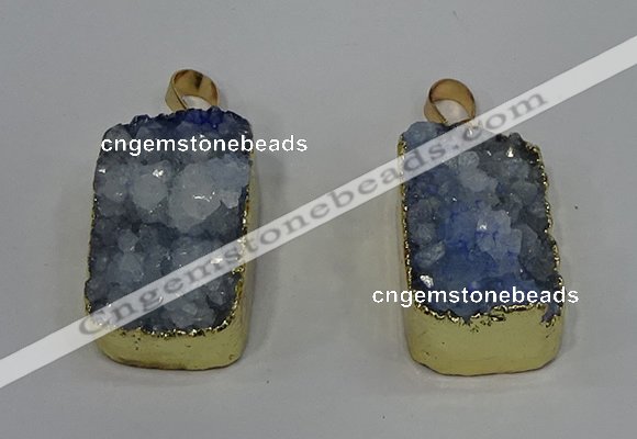 NGP4236 18*25mm - 18*28mm rectangle druzy quartz pendants wholesale