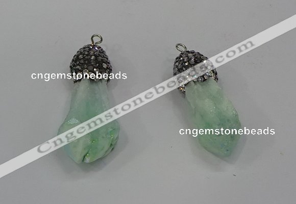 NGP4291 10*30mm - 15*45mmmm nuggets plated quartz pendants