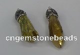 NGP4295 10*30mm - 15*45mmmm nuggets plated quartz pendants