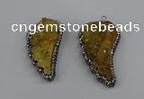 NGP4314 20*40mm - 25*50mm wing-shaped druzy quartz pendants