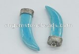 NGP4525 15*55mm - 15*60mm horn blue turquoise pendants wholesale
