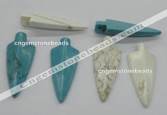 NGP4534 21*52mm - 22*55mm arrowhead turquoise pendants wholesale