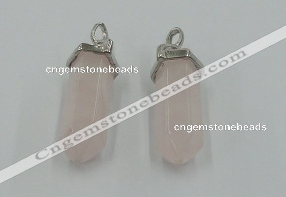 NGP5002 8*30mm sticks rose quartz gemstone pendants wholesale