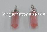 NGP5003 8*30mm sticks cherry quartz gemstone pendants wholesale