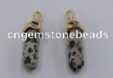 NGP5045 8*30mm sticks dalmatian gemstone pendants wholesale