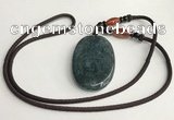 NGP5700 Agate oval pendant with nylon cord necklace