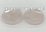 NGP5844 50mm flat round rose quartz pendants wholesale