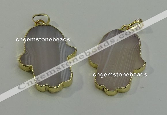 NGP6000 22*40mm - 25*45mm hamsahand agate gemstone pendants