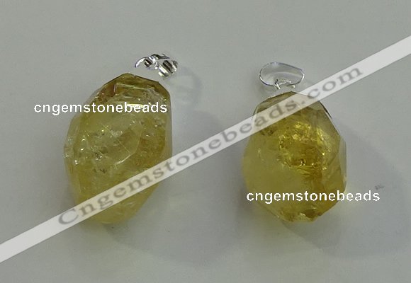 NGP6016 18*30mm - 22*35mm freeform citrine gemstone pendants