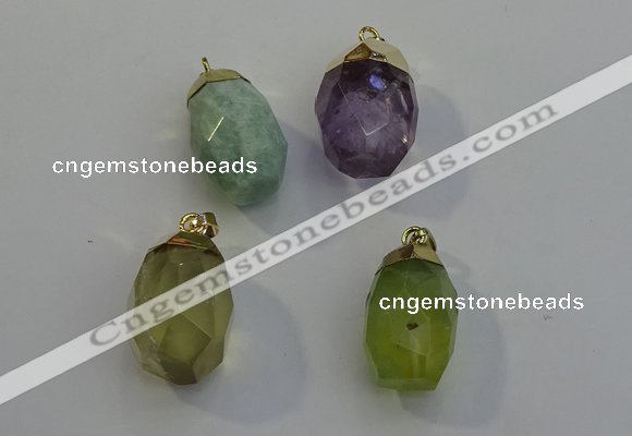 NGP6025 18*30mm - 22*35mm freeform mixed gemstone pendants