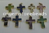 NGP6044 30*40mm - 35*45mm cross mixed gemstone pendants