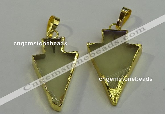NGP6062 20*40mm - 25*45mm arrowhead lemon quartz pendants