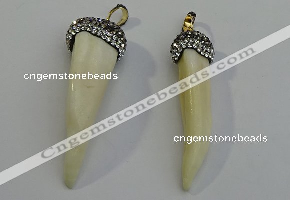 NGP6083 12*60mm – 18*65mm horn wolf tooth pendants wholesale