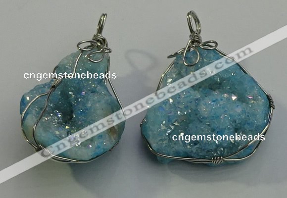 NGP6087 35*40mm – 45*50mm freeform druzy quartz pendants