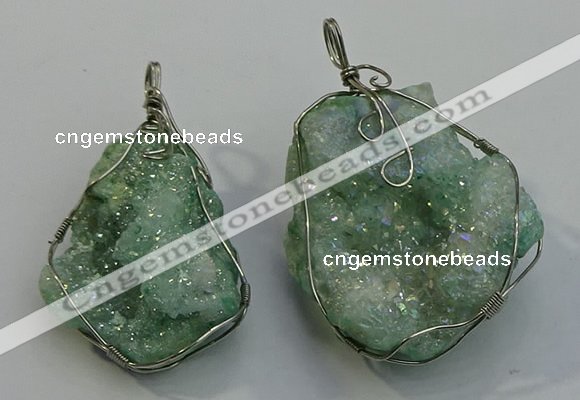 NGP6088 35*40mm – 45*50mm freeform druzy quartz pendants
