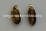 NGP6243 12*28mm - 15*30mm faceted bullet yellow tiger eye pendants