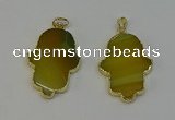 NGP6255 22*40mm - 25*45mm hamsahand agate gemstone pendants