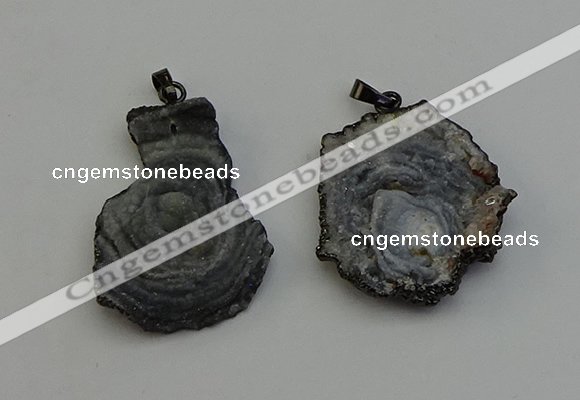 NGP6413 30*35mm - 35*40mm freeform druzy agate pendants