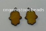 NGP6472 30*40mm hamsahand agate gemstone pendants wholesale
