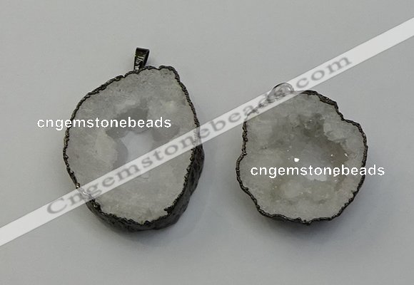 NGP6480 30*35mm - 35*45mm freeform druzy agate gemstone pendants
