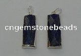 NGP6566 14*30mm - 15*38mm faceted rectangle lapis lazuli pendants
