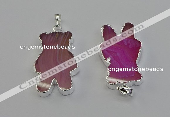 NGP6654 22*38mm Animal or V-shaped agate gemstone pendants