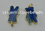 NGP6663 22*38mm Animal or V-shaped agate gemstone pendants