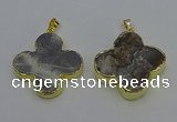 NGP6697 35*35mm - 40*40mm flower agate gemstone pendants
