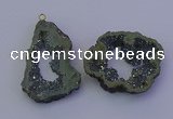 NGP6847 35*45mm - 40*50mm freeform plated druzy agate pendants
