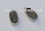 NGP6899 10*22mm - 12*25mm freeform plated druzy quartz pendants