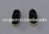 NGP6913 10*22mm - 12*25mm freeform plated druzy quartz pendants