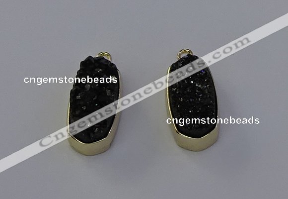 NGP6913 10*22mm - 12*25mm freeform plated druzy quartz pendants