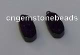 NGP6923 10*22mm - 12*25mm freeform plated druzy quartz pendants