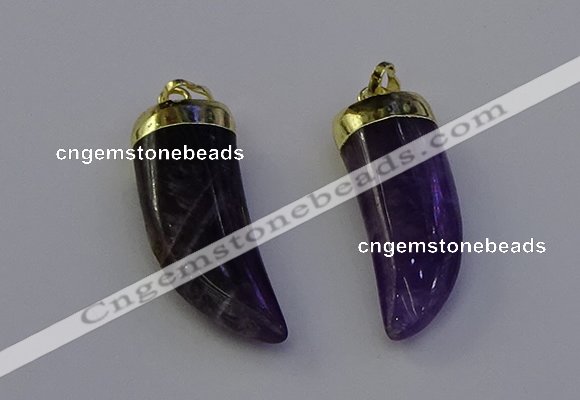NGP6995 12*40mm - 15*45mm horn amethyst pendants wholesale