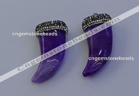 NGP7139 20*50mm - 22*55mm oxhorn agate gemstone pendants