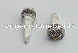 NGP7168 20*50mm faceted cone white howlite turquoise pendants