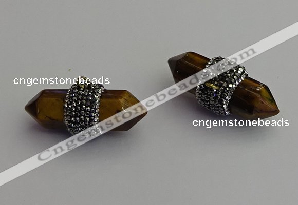 NGP7218 15*40mm sticks yellow tiger eye pendants wholesale