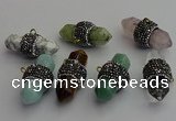 NGP7220 15*40mm sticks mixed gemstone pendants wholesale